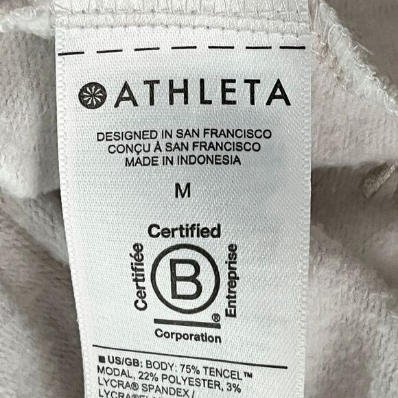 Athleta Apollo Pullover Sweatshirt Long Sleeve Medium Cream‎ Athleisure Relaxed - Picture 10 of 15